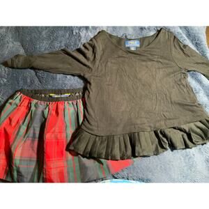 Polo Ralph Lauren Holiday Set - Size 2T - Tartan Skirt